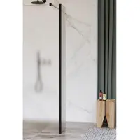 FortiFura Galeria zijwand - 50x200cm - mat glas - 8mm - met hoekprofiel - mat zwart SW797922 / SW358025