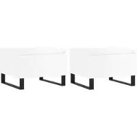 vidaXL Salontafels, 2 stuks, hoogglanzend wit, 50x46x35 cm, houtvezel