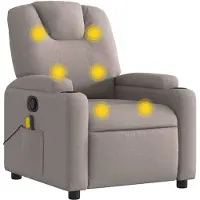 vidaXL Massagestoel verstelbaar stof taupe