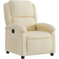vidaXL Fauteuil verstelbaar stof crèmekleurig