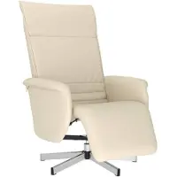 vidaXL Fauteuil verstelbaar met voetensteun kunstleer crèmekleurig
