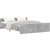 vidaXL Bedframe met hoofd- en voeteneinde betongrijs 140x200 cm