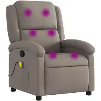 vidaXL Massagestoel verstelbaar stof taupe