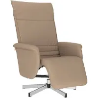 vidaXL Fauteuil verstelbaar met voetensteun kunstleer cappuccinokleur