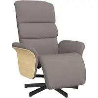 vidaXL Fauteuil verstelbaar met voetensteun stof taupe