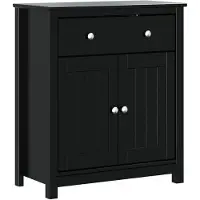 vidaXL Badkamerkast BERG 69,5x34x80 cm massief grenenhout zwart
