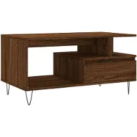 vidaXL Salontafel 90x49x45 cm bewerkt hout bruineiken