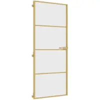 vidaXL Binnendeur smal 83x201,5 cm gehard glas en aluminium goudkleur