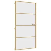 vidaXL Binnendeur smal 102,5x201,5 cm gehard glas en aluminium goud