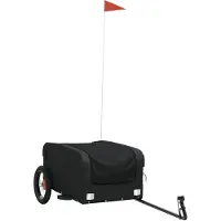 vidaXL Fietstrailer 30 kg ijzer zwart