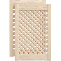 vidaXL Kastdeuren met latwerk 2 st 39,5x61,5 cm massief grenenhout
