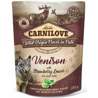 Carnilove dog pouch hert/aardbeienblad - Natvoer Hond