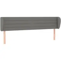 vidaXL Hoofdbord met randen 203x23x78/88 cm stof donkergrijs