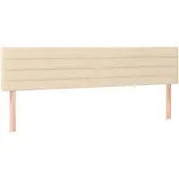 vidaXL Hoofdborden 180x5x78/88 cm stof crèmekleurig