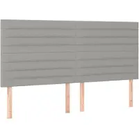 vidaXL Hoofdbord lichtgrijs 180x5x118/128 cm stof