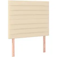 vidaXL Hoofdbord crème 100x5x118/128 cm stof