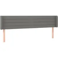 vidaXL Hoofdbord met randen 203x16x78/88 cm stof donkergrijs