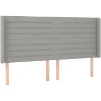 vidaXL Hoofdbord met randen 183x16x118/128 cm stof lichtgrijs