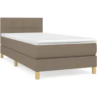 vidaXL Boxspring met matras stof taupe 90x200 cm