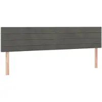 vidaXL Hoofdborden 200x5x78/88 cm fluweel donkergrijs