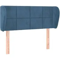vidaXL Hoofdbord met randen 93x23x78/88 cm fluweel donkerblauw