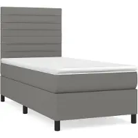 vidaXL Boxspring met matras stof donkergrijs 90x200 cm