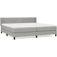 vidaXL Boxspringbed met matras, lichtgrijs, 200x200 cm, gestoffeerd