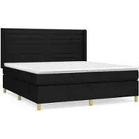 vidaXL Boxspring met matras stof zwart 180x200 cm