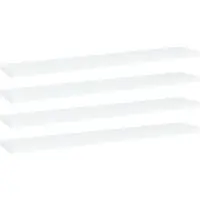 vidaXL Wandschappen 4 st 60x10x1,5 cm bewerkt hout wit