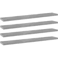 vidaXL Wandschappen 4 st 60x10x1,5 cm bewerkt hout betongrijs