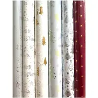 Benza Noël cadeaupapier - Assortiment kerstpapier inpakpapier voor kerst - 3 meter x 70 cm - 6 Rollen