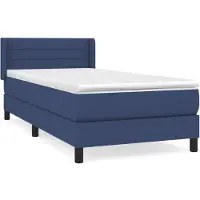 vidaXL Boxspring met matras stof blauw 100x200 cm