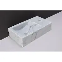 Forzalaqua Venetia fontein 40x20cm rechts met kraangat carrara