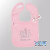 Vib - Slabbetje Luxe velours - Grote zus met Make up (Roze) - Babykleertjes - Slabbetjes - zwangerschap aankondiging - baby aankondiging