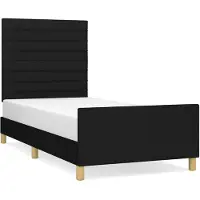 vidaXL Bedframe zonder matras 90x190 cm stof zwart