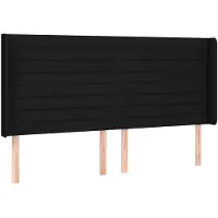 vidaXL Hoofdbord met randen 183x16x118/128 cm stof zwart