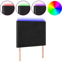 vidaXL Hoofdbord LED 100x5x118/128 cm fluweel zwart