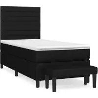vidaXL Boxspring met matras stof zwart 90x200 cm