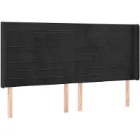 vidaXL Hoofdbord met randen 163x16x118/128 cm fluweel zwart