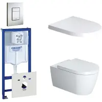 Duravit Starck Me Toiletset - inbouwreservoir - diepspoel - wandcloset - softclose - bedieningsplaat verticaal/horizontaal - RVS 0729205/0720026/0293433/0293435/