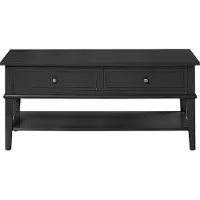 DOMUS Franklin Salontafel met 2 Lades en Open Legplank - Zwart - 103 cm