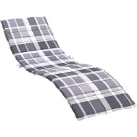 vidaXL Ligbedkussen 200x50x3 cm oxford stof ruitpatroon grijs