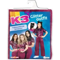 Studio 100 verkleedkleding - Glitteroutfit roze 9/11 jaar - maat 152