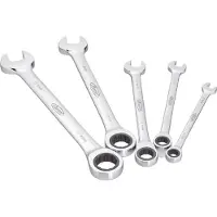Vigor V2820 Steek-ringratelsleutelset 5-delig Sleutelbreedte (metrisch) 8 - 19 mm