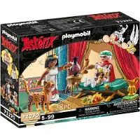 Playmobil 71270 Asterix: Caesar en Cleopatra - met Twee Figuren, een Luipaard, een Lange Stoel voor de Koningin en Accessoires
