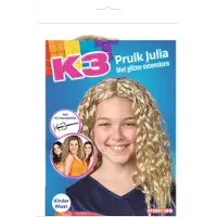 K3 verkleedaccessoire - pruik Julia - met glitter extensions en speld