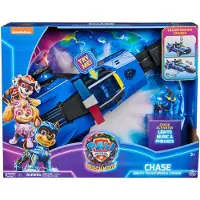 Spin Master Paw Patrol: De Mighty Movie, Chase's Deluxe Superhelden Raketvoertuig (blauw/zwart, inclusief Chase figuur)