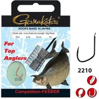 Spro Gamakatsu Onderlijnen Competition Feeder 75cm Haak 2210R (10 pcs) - Maat : Haak 16 - 0.12mm