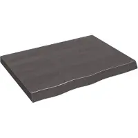 vidaXL Wastafelblad 80x60x(2-6) cm behandeld massief hout donkerbruin