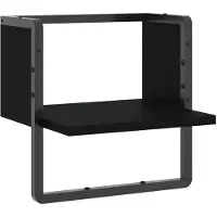 vidaXL Wandschap met stang 30x25x30 cm zwart
